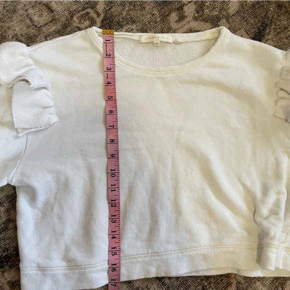 LoveShackFancy | Corrine White Ruffle Sweatshirt, medium - Picture 9 of 12